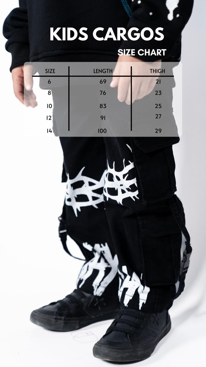 Wireframe Black cargo kids