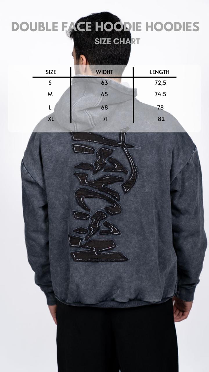 Double Face Hoodie Washed Gray