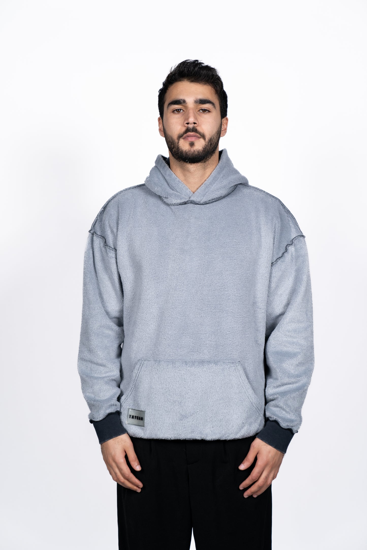 Double Face Hoodie Washed Gray