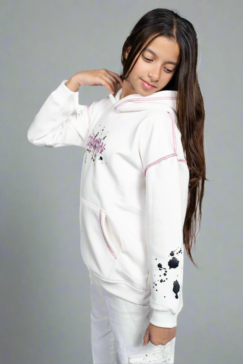 BAD BEAR WHITE HOODIE