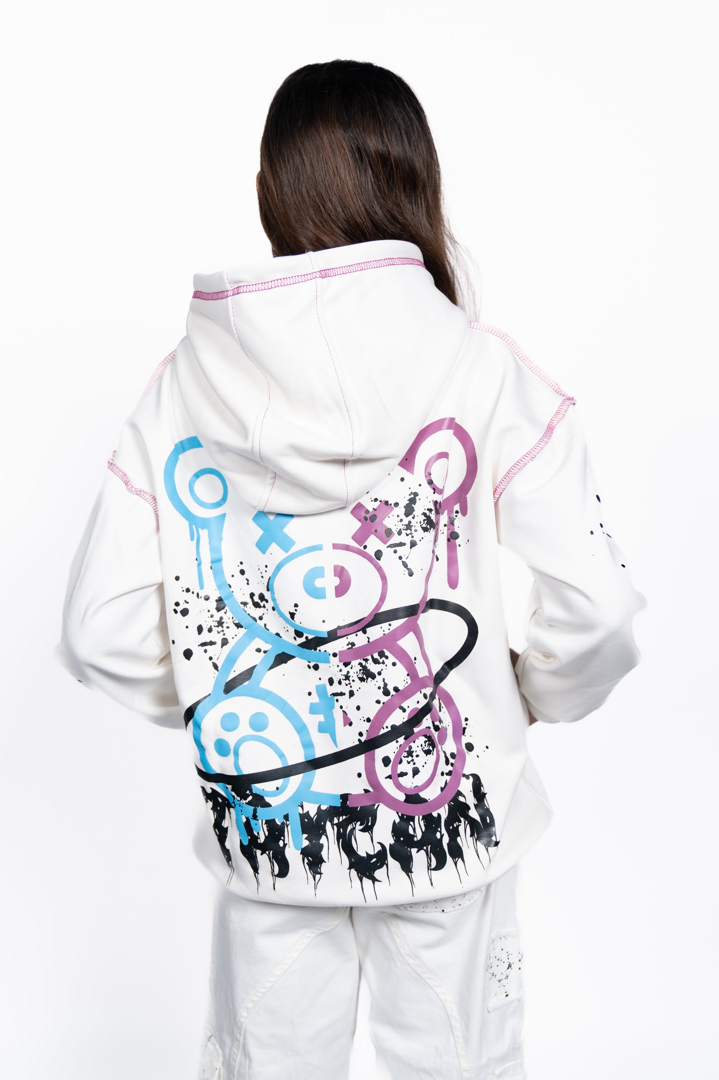 BAD BEAR WHITE HOODIE