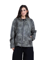 RAW ASH LEATHER JACKET | OLIVE