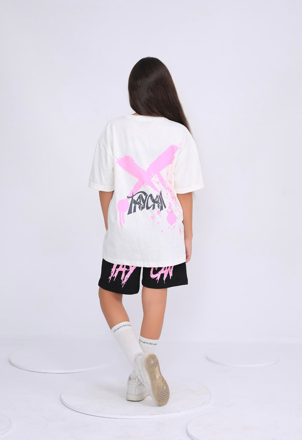 WHITE x PINK TEE