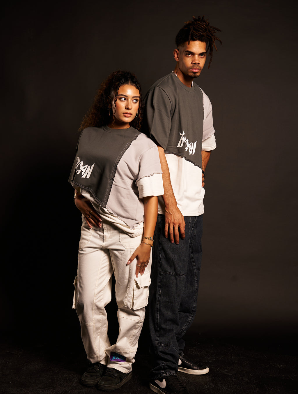 ASYMMETRICAL TEE | GREY