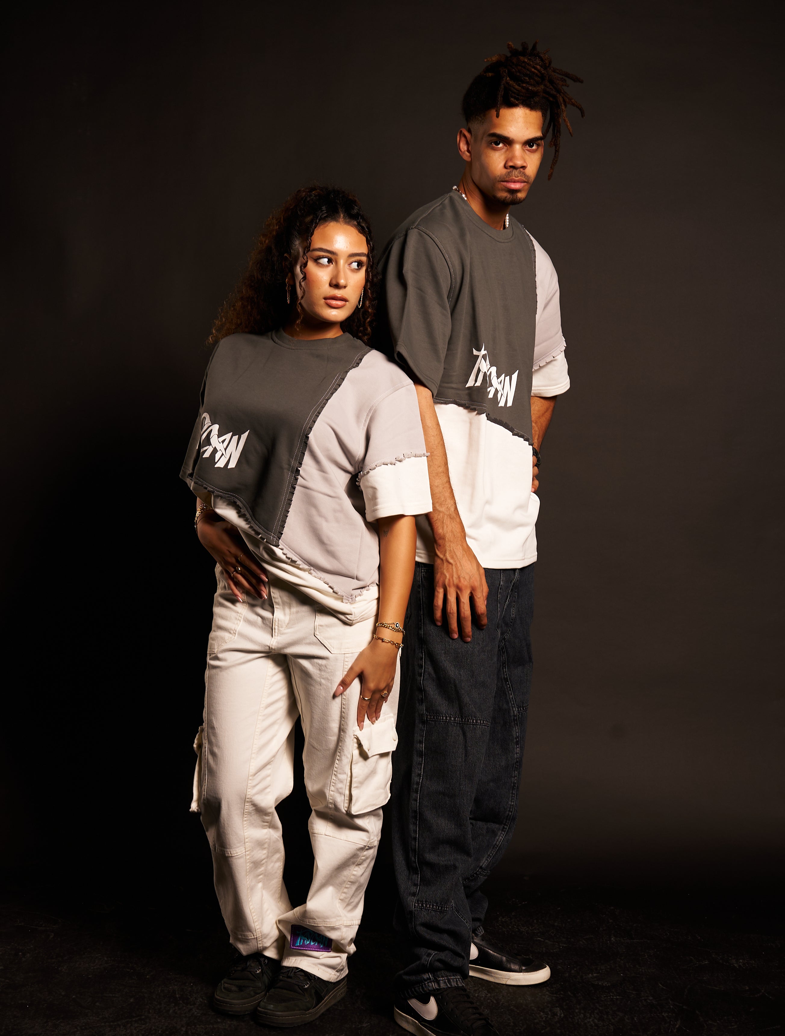 ASYMMETRICAL TEE | GREY