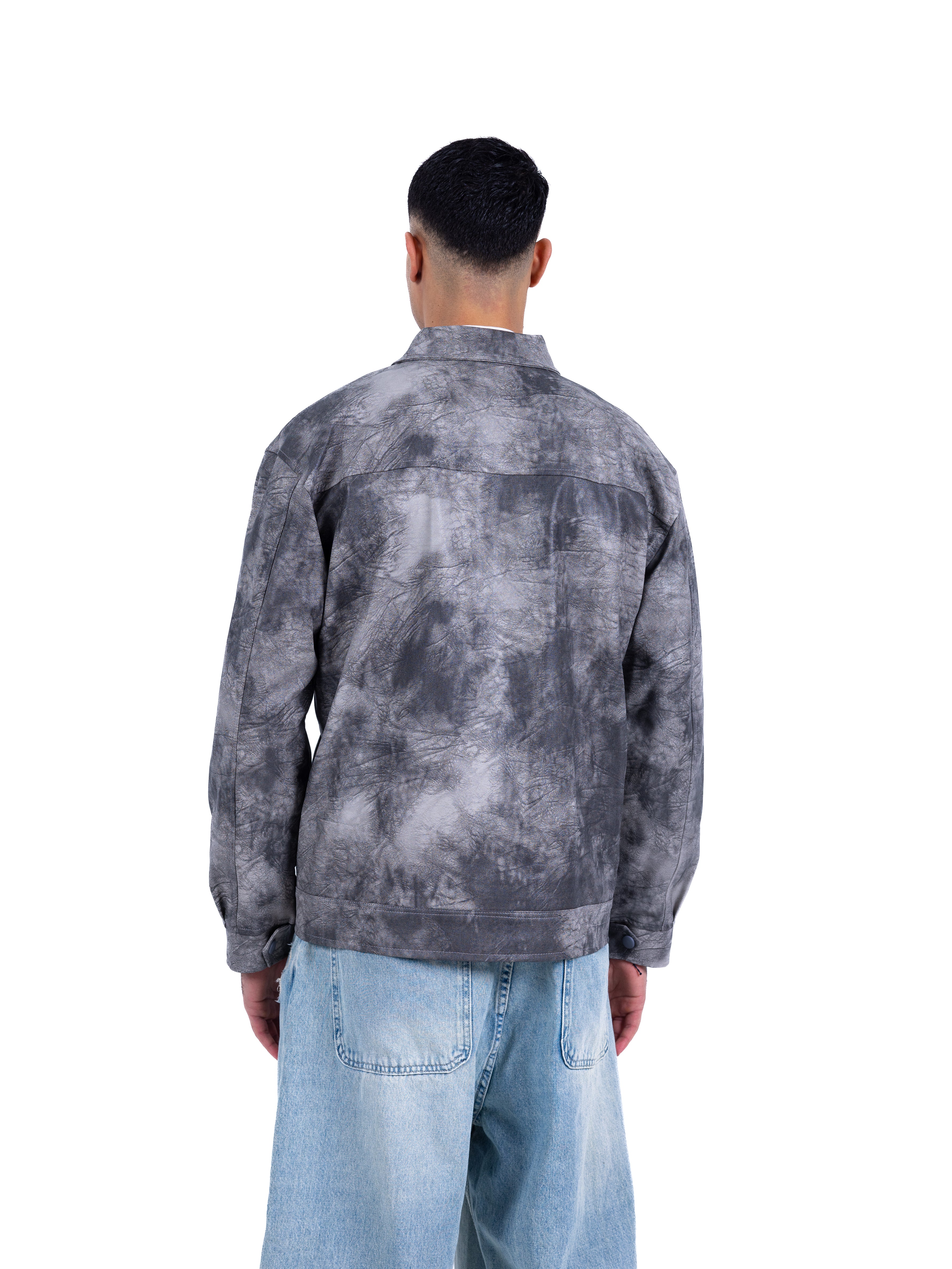 RAW ASH LEATHER JACKET | GREY