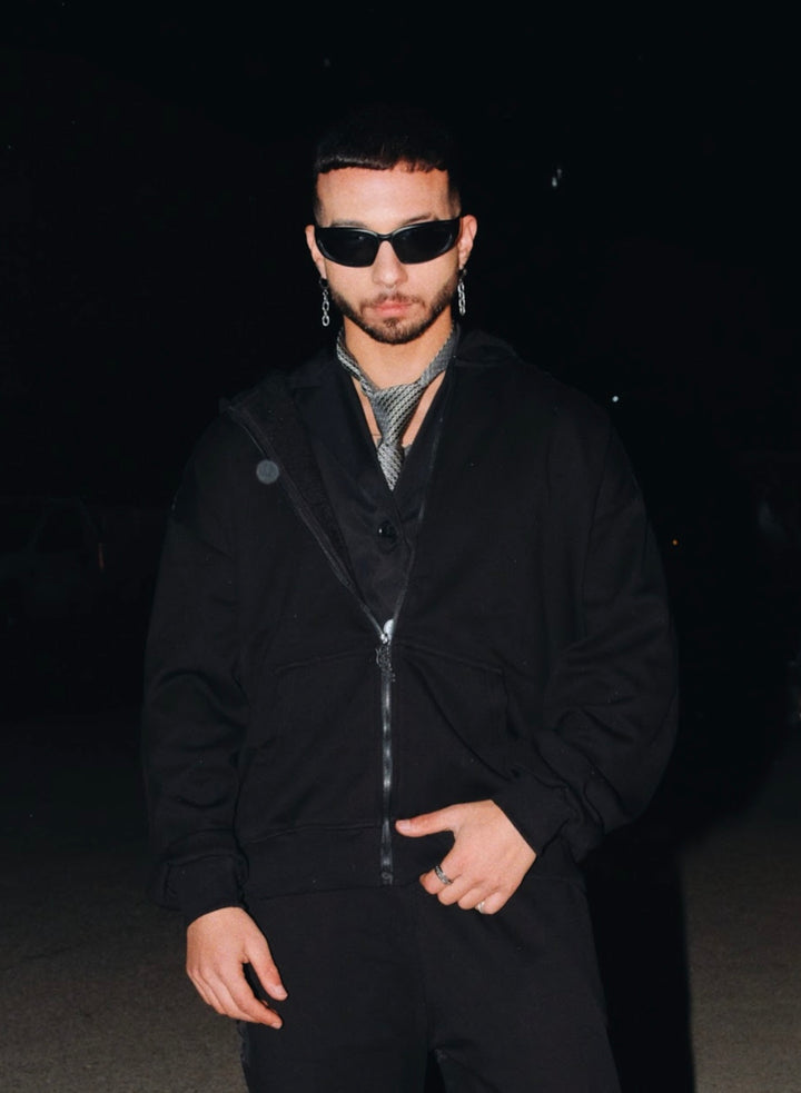 Zip up black jacket