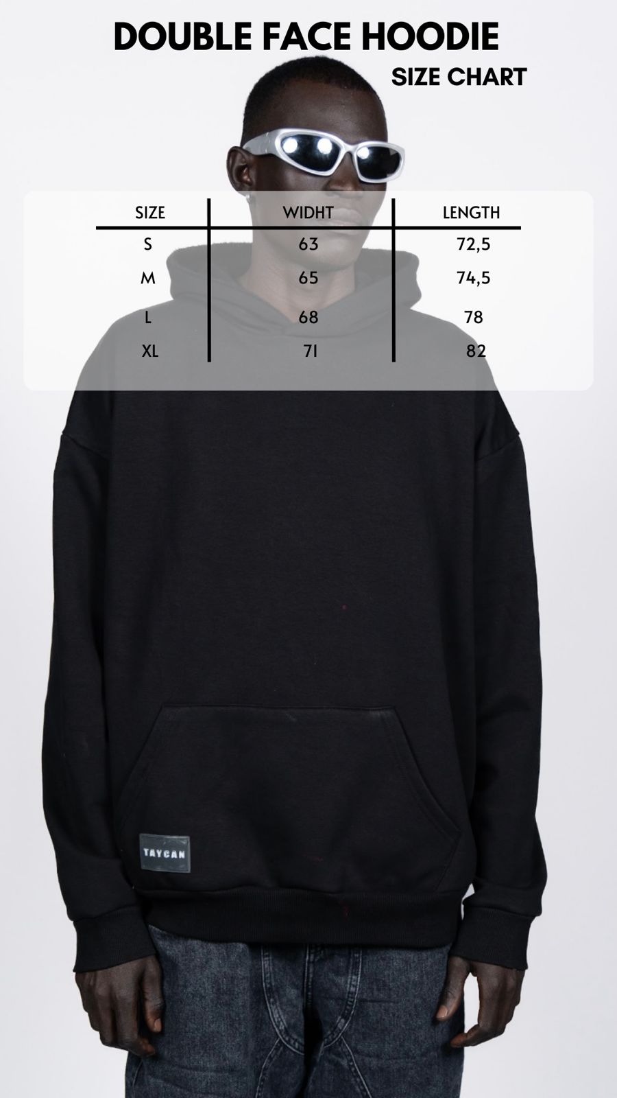 DOUBLE FACE HOODIE | BLACK