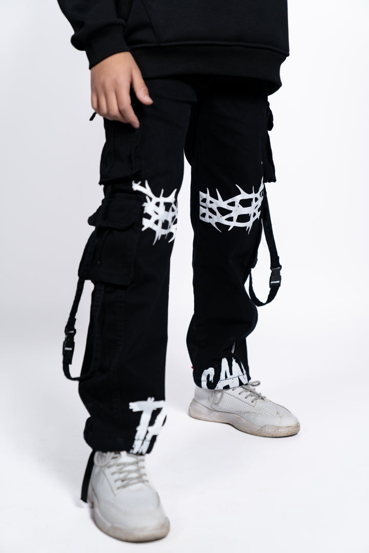 Wireframe Black cargo kids