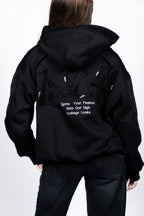 HALFWAY ZIP HOODIE | BLACK