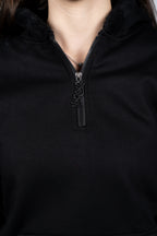 HALFWAY ZIP HOODIE | BLACK