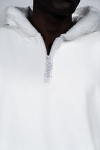 HALFWAY ZIP HOODIE | WHITE