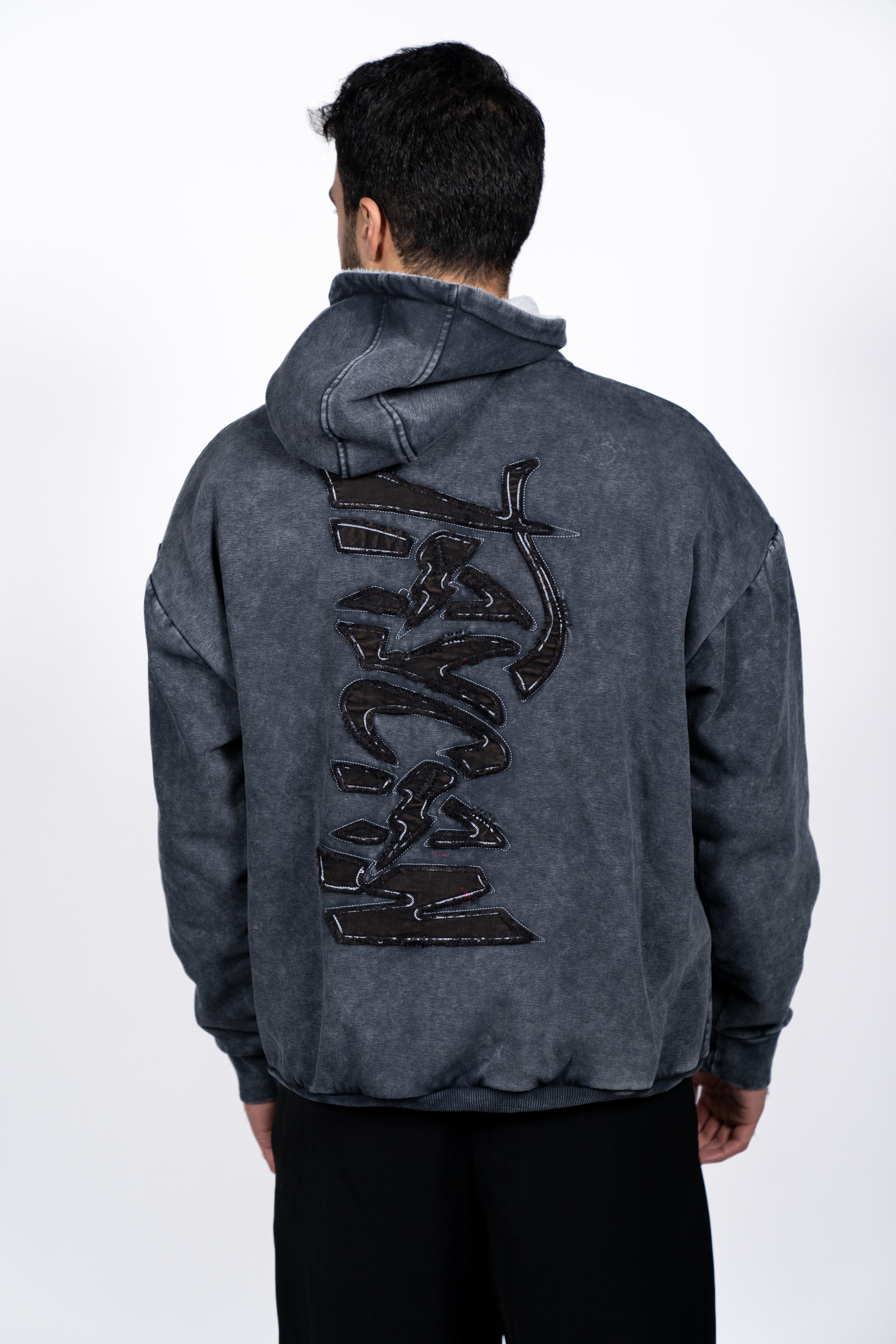 DOUBLE FACE HOODIE | WASHED GREY