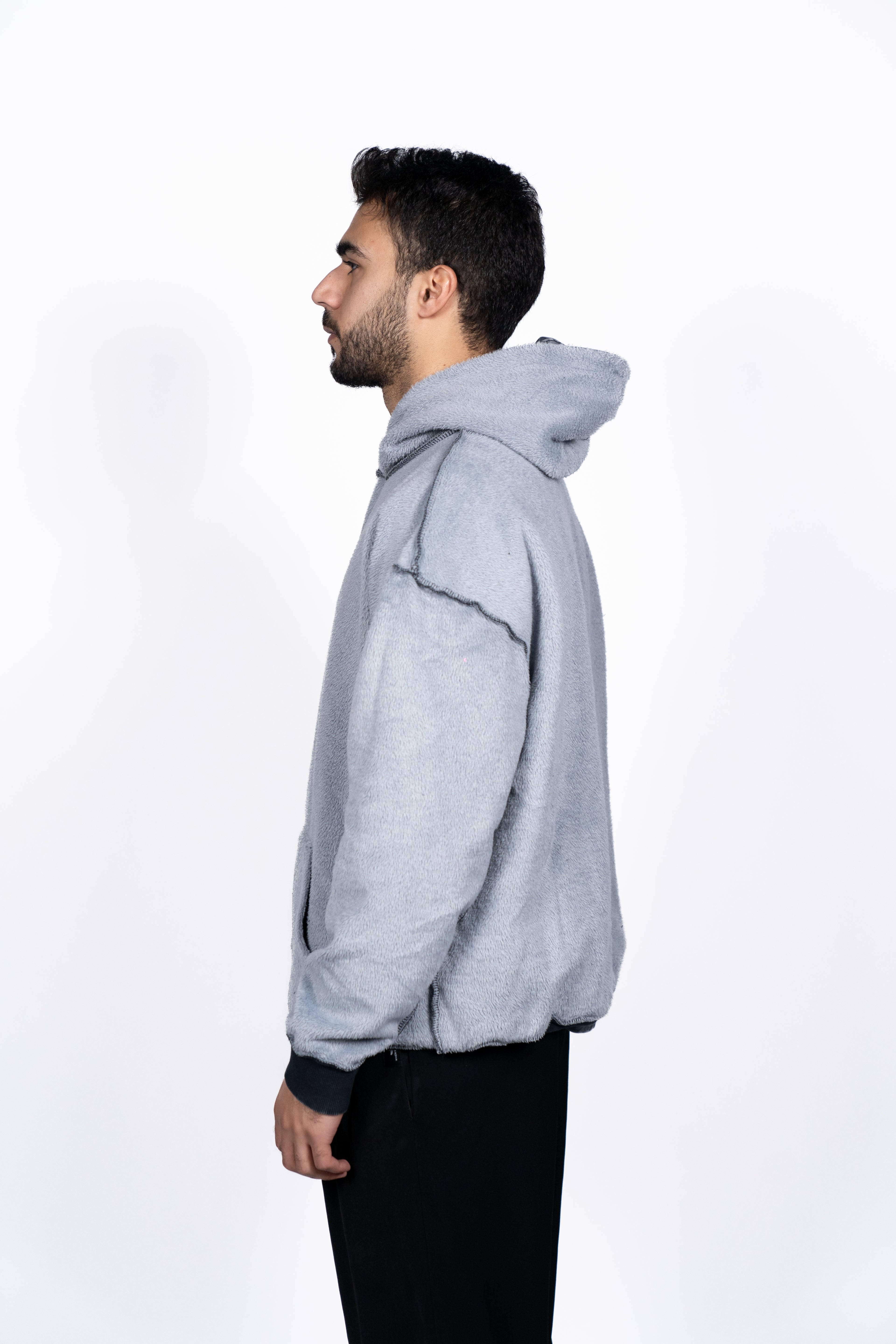DOUBLE FACE HOODIE | WASHED GREY